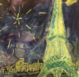 The Eiffel Tower, 50 x 60 - inch acrylic on canvas