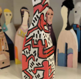 A Tribute to Keith Haring, Acrylic on 3D wood