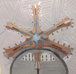 The Daxing Airport in Beijing, 30 x 40 - inch water color