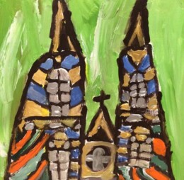 The Gothic Cathedral, 50 x 60 - inch acrylic on canvas